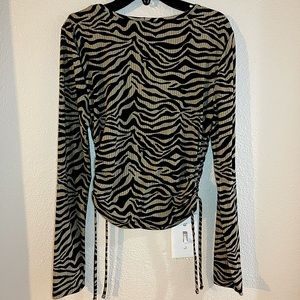 Brown and black zebra print top